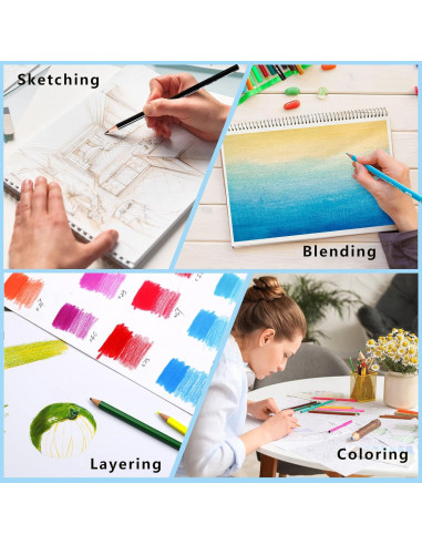 Lápices de Colores KALOUR Premium 240 Unidades Asortidos