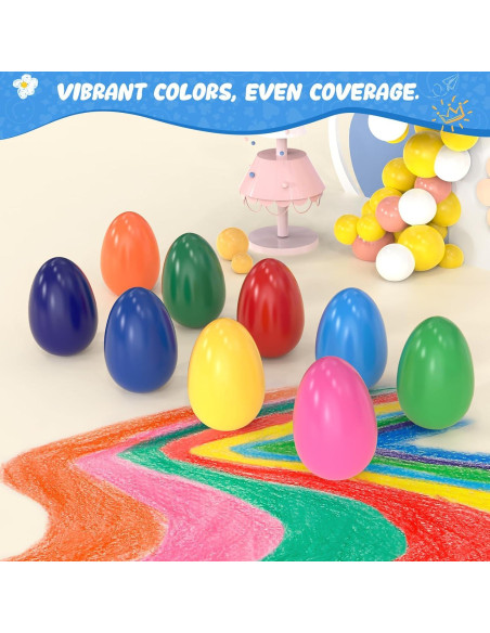 Crayones de Huevo Tencoz 9 Colores No Tóxicos Lavables 3+