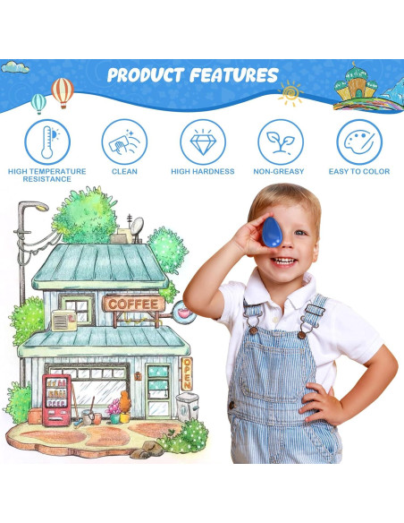 Crayones de Huevo Tencoz 9 Colores No Tóxicos Lavables 3+