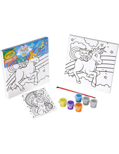 Juego de Pintura Unicornio Crayola 2 Lienzos 6 Pinturas