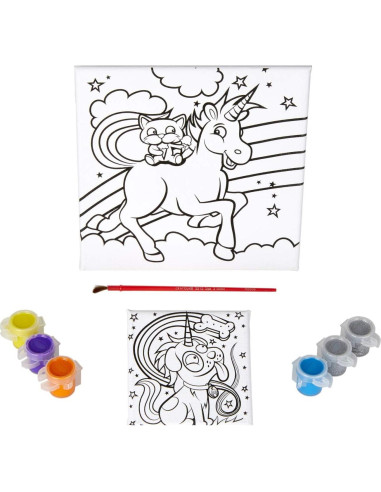 Juego de Pintura Unicornio Crayola 2 Lienzos 6 Pinturas