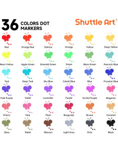 Marcadores de Puntos Shuttle Art 36 Colores + 5 Libros Actividad 2