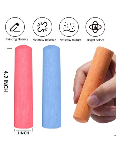 Paquete de 180 tizas jumbo JASNKKONT lavables 20 colores