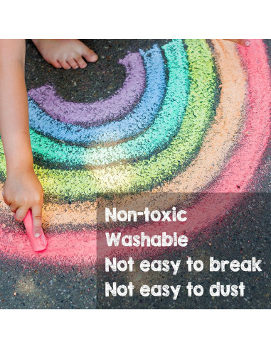 Paquete de 180 tizas jumbo JASNKKONT lavables 20 colores