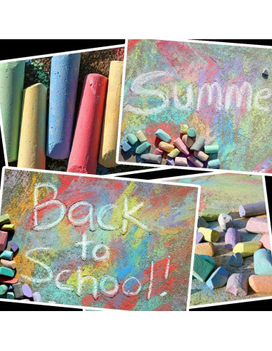 Paquete de 180 tizas jumbo JASNKKONT lavables 20 colores