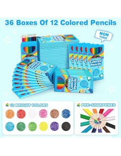 Lápices de Colores Jyusmile 432 Contadores 36 Paquetes 2