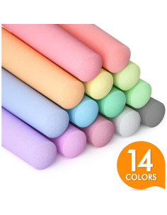 Tiza de Acera Feela 168 Piezas Jumbo 14 Colores 2