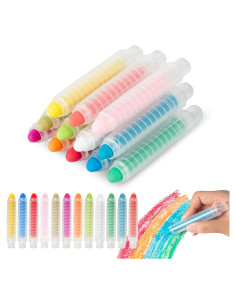Tiza Sin Polvo LVYOALIN 12 Colores Lavables para Niños