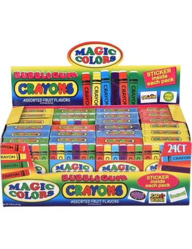 Crayones de Chicle Magic Colors 24 Piezas Surtidos