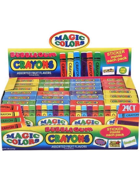 Crayones de Chicle Magic Colors 24 Piezas Surtidos