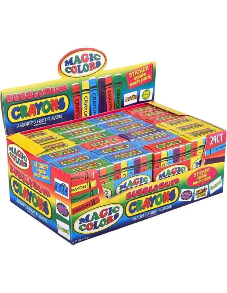 Crayones de Chicle Magic Colors 24 Piezas Surtidos