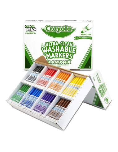 Marcador Lavable Crayola 200 Piezas 8 Colores Punta Cónica