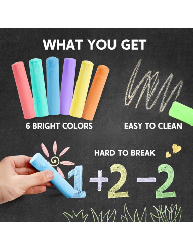 Juego de 24 tizas lavables Joyin para arte al aire libre