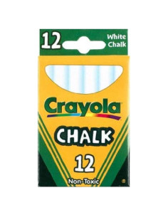 Tiza Blanca Crayola 12 Piezas para Niños 4 Años y Más