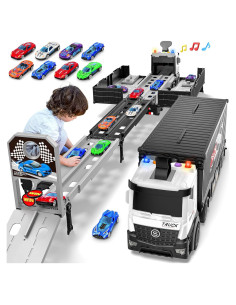 Camión Transportador Diuerma con 8 Autos y Pista Plegable