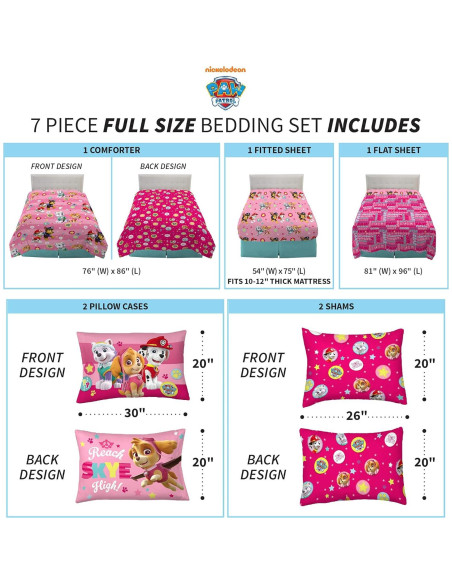 Conjunto de Ropa de Cama Paw Patrol Franco 7 Piezas Completo Conjunto de Ropa de Cama Paw Patrol Franco 7 Piezas Completo