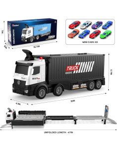 Camión Transportador Diuerma con 8 Autos y Pista Plegable 2