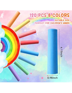 Juego de Tiza Jumbo Chivertion 120 Piezas Colores Vivos 2