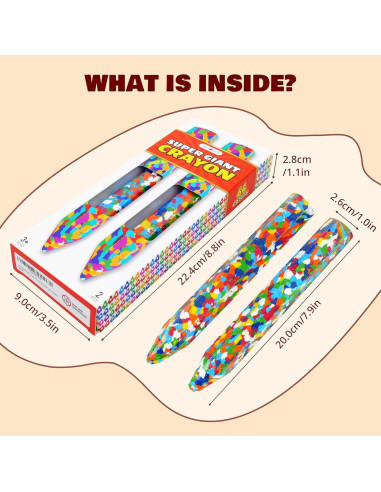 Crayones Gigantes Multicolor Rokt&razo 2PC 20,32 cm