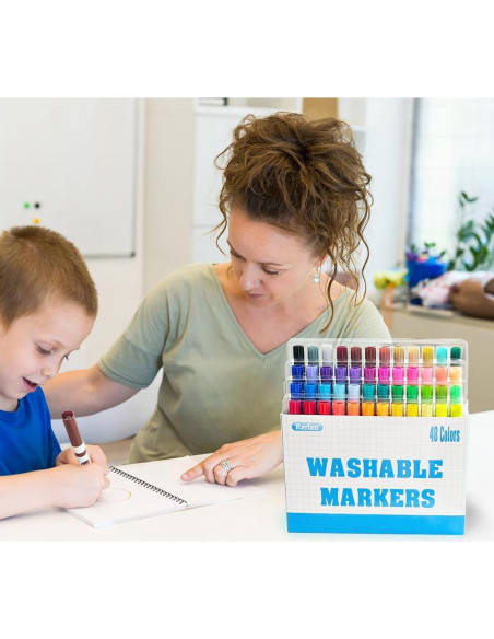 Marcadores Lavables Rarlan 144 Piezas 48 Colores para Niños