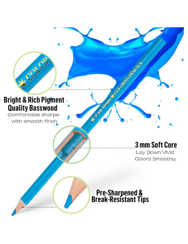 Lápices de Color FanVean 12 Colores Preafilados Escolares