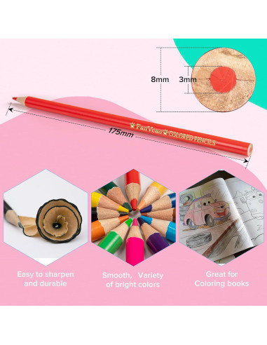 Lápices de Color FanVean 12 Colores Preafilados Escolares