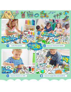 DDMY Póster Gigante para Colorear Playa de Verano 182x90 cm 2