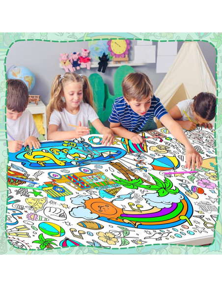 DDMY Póster Gigante para Colorear Playa de Verano 182x90 cm