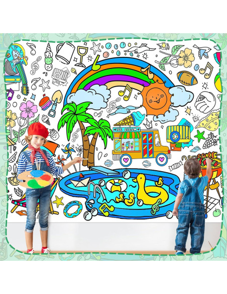 DDMY Póster Gigante para Colorear Playa de Verano 182x90 cm