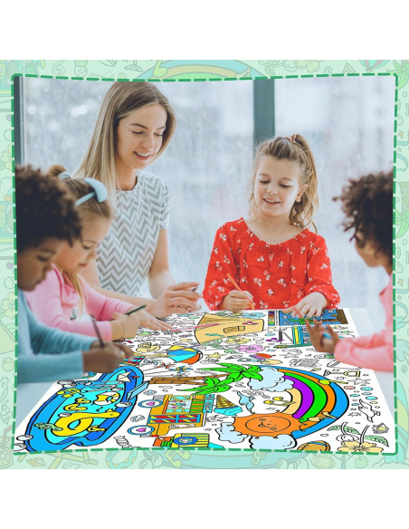 DDMY Póster Gigante para Colorear Playa de Verano 182x90 cm