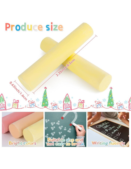 16 Tizas de Acera MAQIHAN Lavables 6 Colores para Interior y Exterior