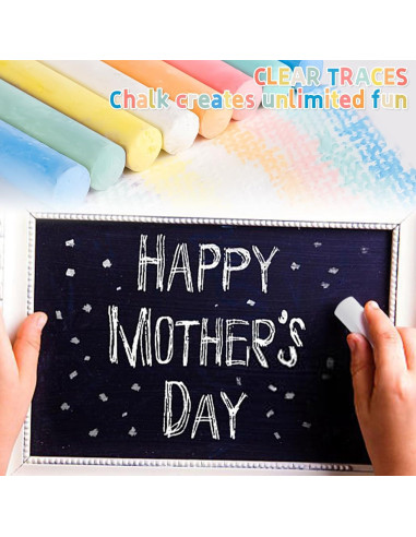 16 Tizas de Acera MAQIHAN Lavables 6 Colores para Interior y Exterior