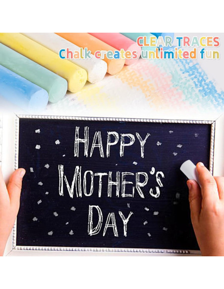 16 Tizas de Acera MAQIHAN Lavables 6 Colores para Interior y Exterior