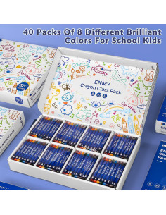 Paquete de Crayones ENMY 320 Piezas Multicolores No Tóxicos 2