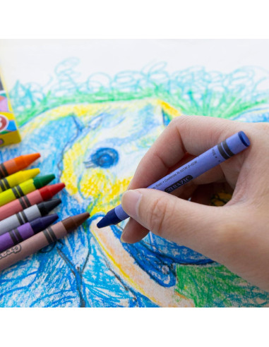 Crayones BAZIC 24 Colores Variados No Tóxicos para Niños