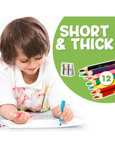 Lápices Jumbo TinyGeeks 12 Colores Triangulares para Niños 2