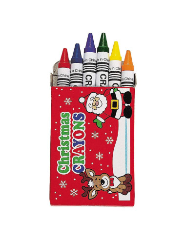 Crayones de Navidad Fun Express 6 colores no tóxicos