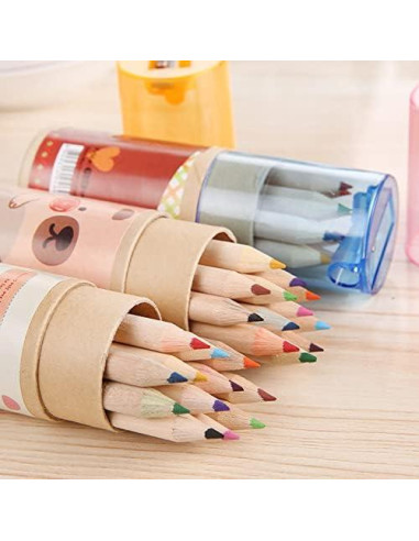 Lápices de colores 12 piezas Chaber con sacapuntas Rosa