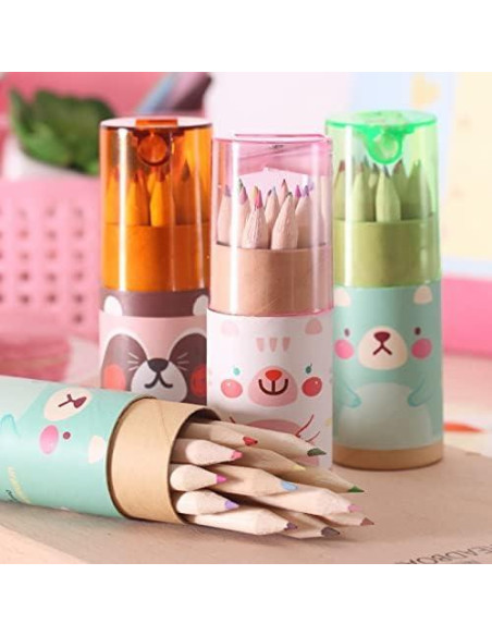 Lápices de colores 12 piezas Chaber con sacapuntas Rosa