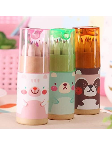 Lápices de colores 12 piezas Chaber con sacapuntas Rosa