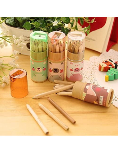 Lápices de colores 12 piezas Chaber con sacapuntas Rosa