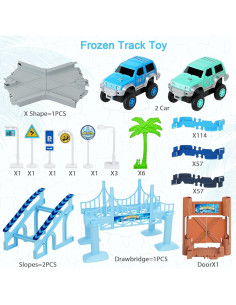 Juego de Pista de Carreras Toyk Frozen 269 Piezas 2 Coches 2