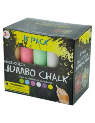 Tiza Jumbo Multicolor Kole Imports - Set de 15 Piezas