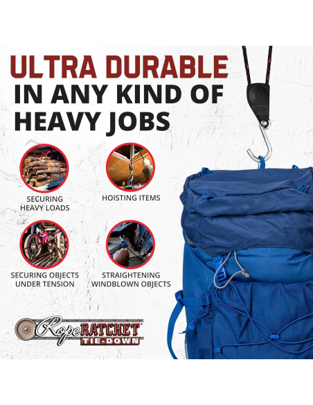 Polea Ajustable Rope Ratchet 2.44m 150kg Carga Marca Rope Ratchet