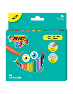 Crayones de Colorear BIC para Niños, Triángulo, 10 Colores