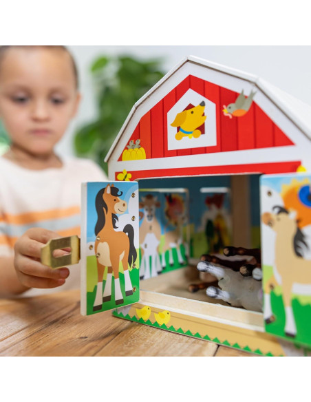 Juguete de Establo Melissa & Doug con Pestillos y Animales