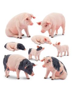 Conjunto de Figuras de Cerdo 8PCS Toymany Realistas