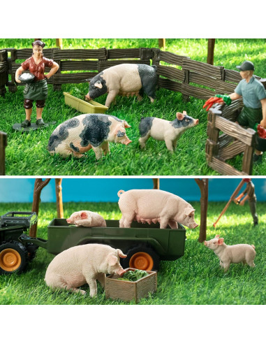 Conjunto de Figuras de Cerdo 8PCS Toymany Realistas