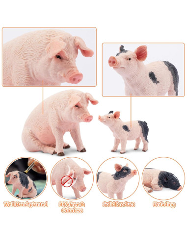 Conjunto de Figuras de Cerdo 8PCS Toymany Realistas