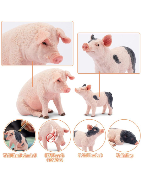 Conjunto de Figuras de Cerdo 8PCS Toymany Realistas